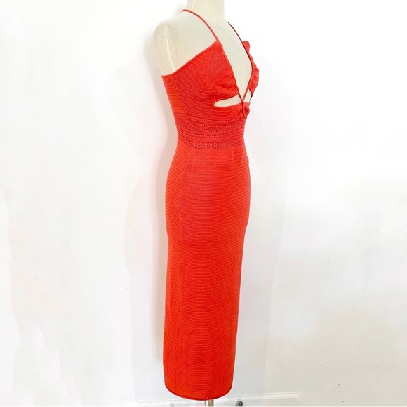 Torn by Ronny Kobo crochet knit cut out midi halter dress - Picture 2 of 11